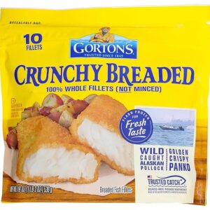 gorton's, crunchy breaded fish fillets, 19 oz (frozen)
